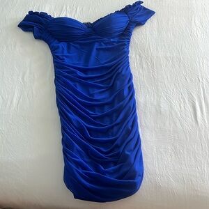 Women’s Blue Off the Shoulder Mini Dress